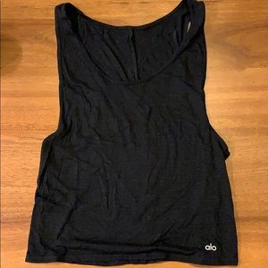 Black alo tank large side cut outs